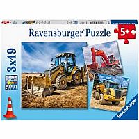 3 x 49 pc Diggers at Work Puzzles