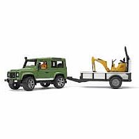 Land Rover w Trailer, JCB Micro Exc. and Worker