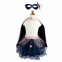 Super Duper Tutu Cape and Mask, Pink/Navy 