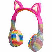 Headphones Cat w/Rainbow Glitter