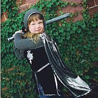 Silver Knight With Tunic, Cape & Crown, Size 5-6 