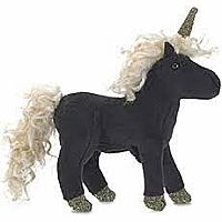 Mini Black Unicorn Puppet 