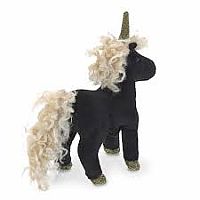 Mini Black Unicorn Puppet 