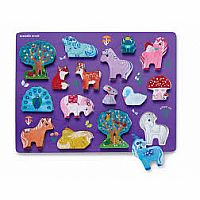 16 pc Wood Unicorn Garden Playset & Puzzle